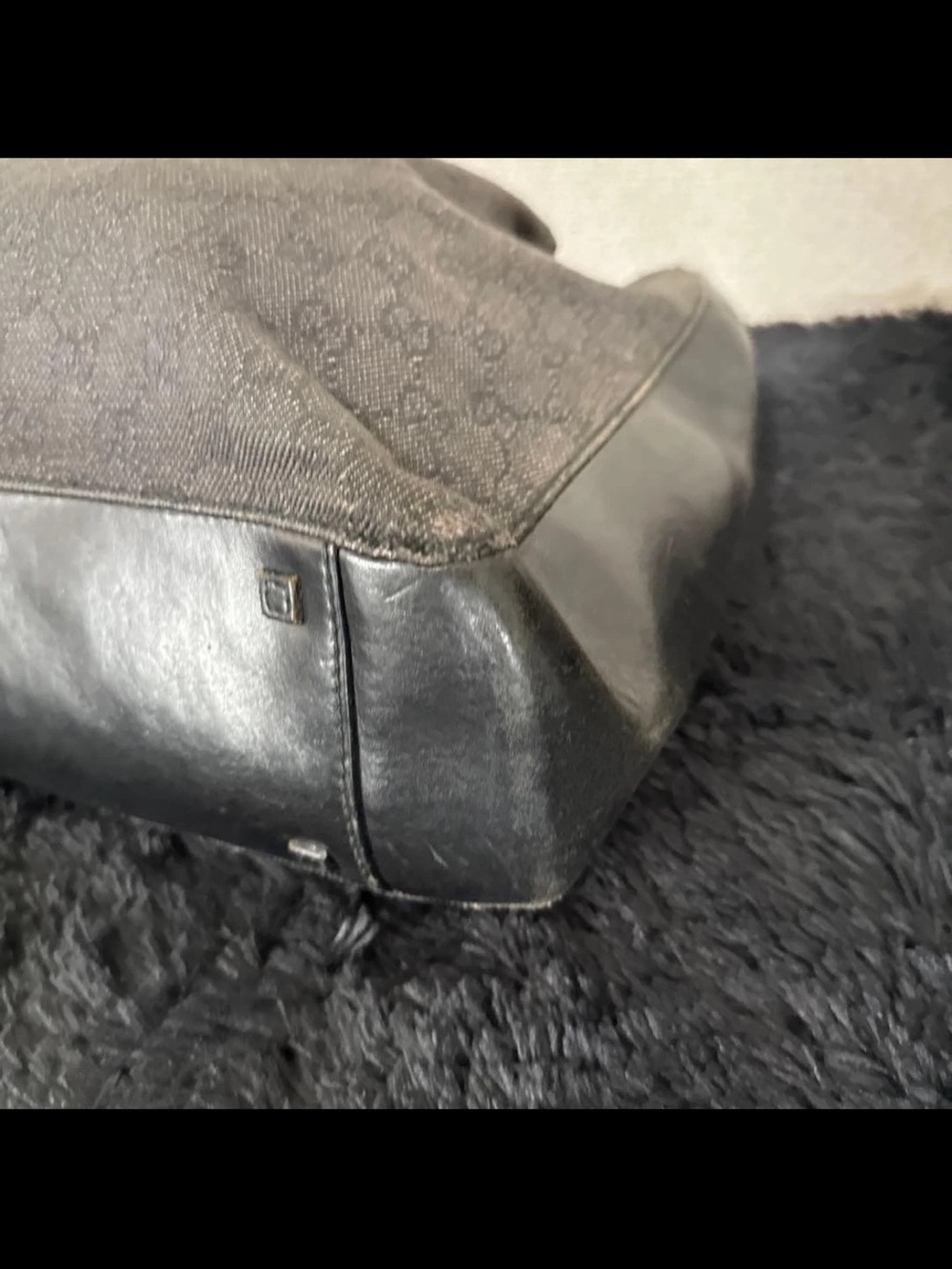 Gucci Black Monogram Tote Bag with Double Straps - Picture 8 of 10